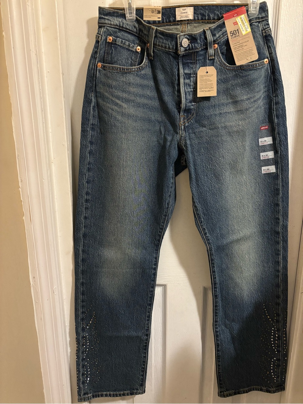 NWT Levi's 501C Stylish Embellished Women’s Sz12 Curvy Jeans